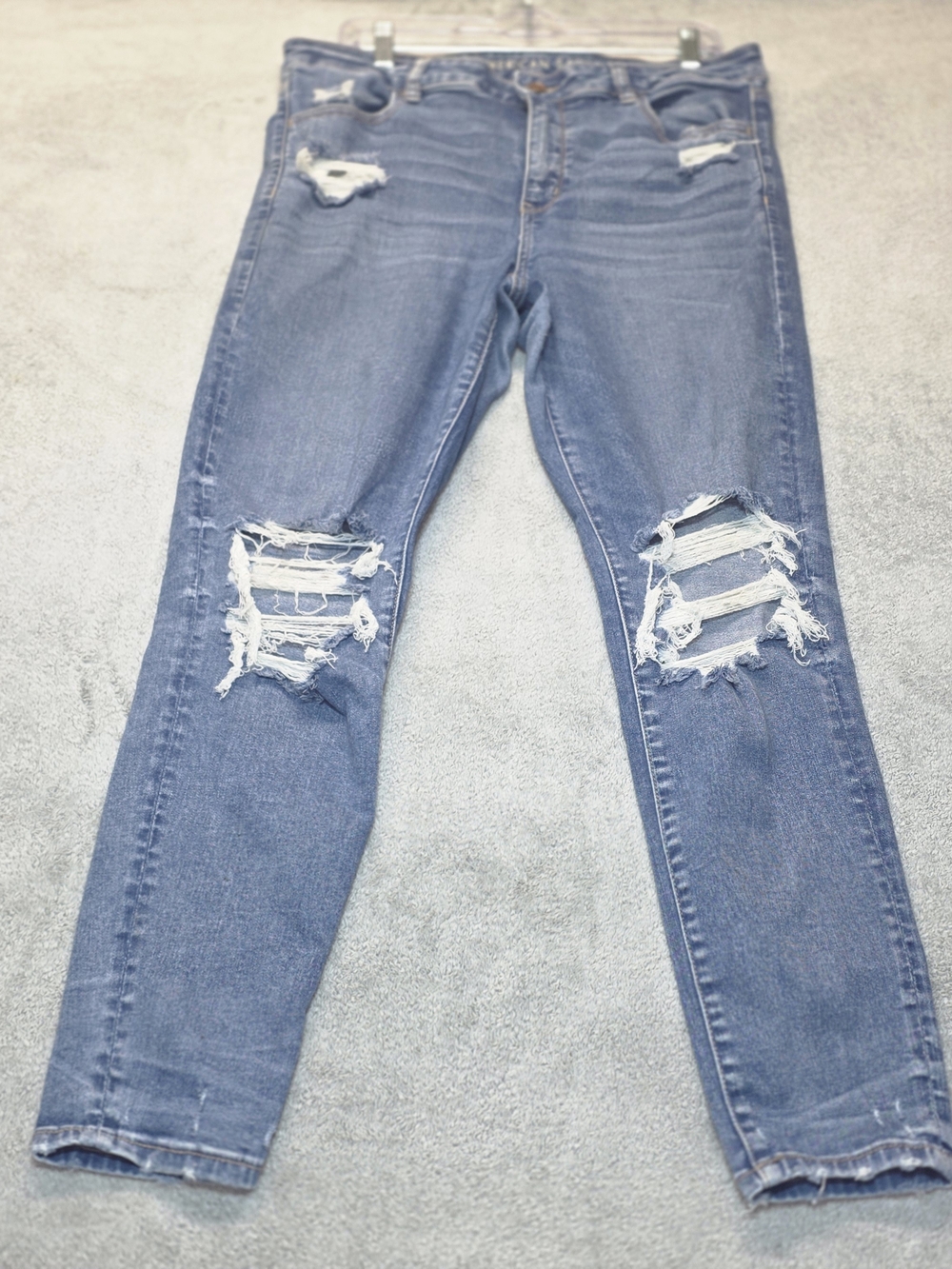American Eagle Outfitters Ripped Light Blue Skinny Jeans